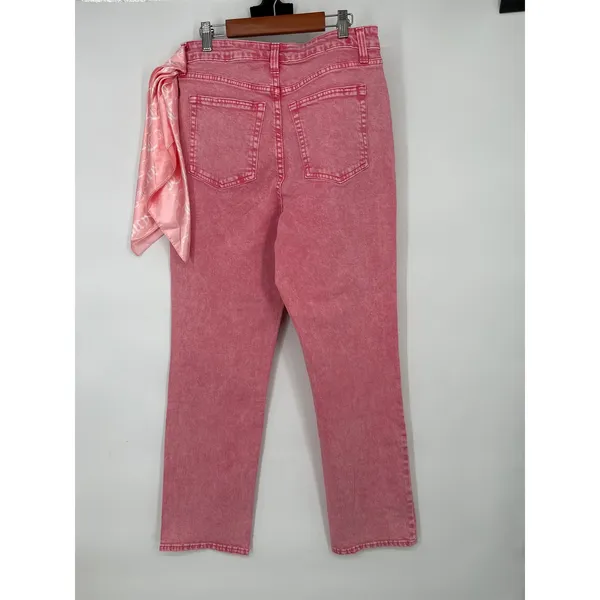 Juicy Couture Jeans Women 29 Pink Calypso Coral Venice Scarf Y2K Denim - Image 3