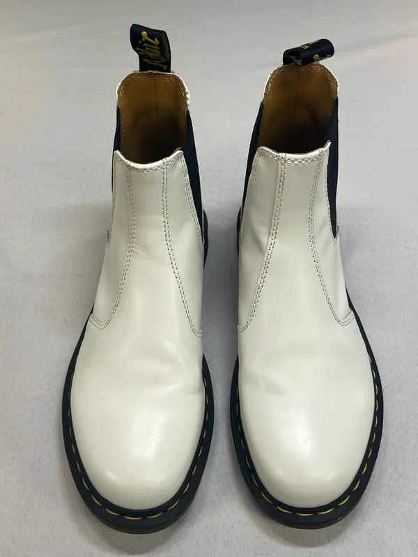 Dr. Martens 2976 YS White Smooth Leather Chelsea Boots Size US Men 8 Women 9⁠ - Image 3