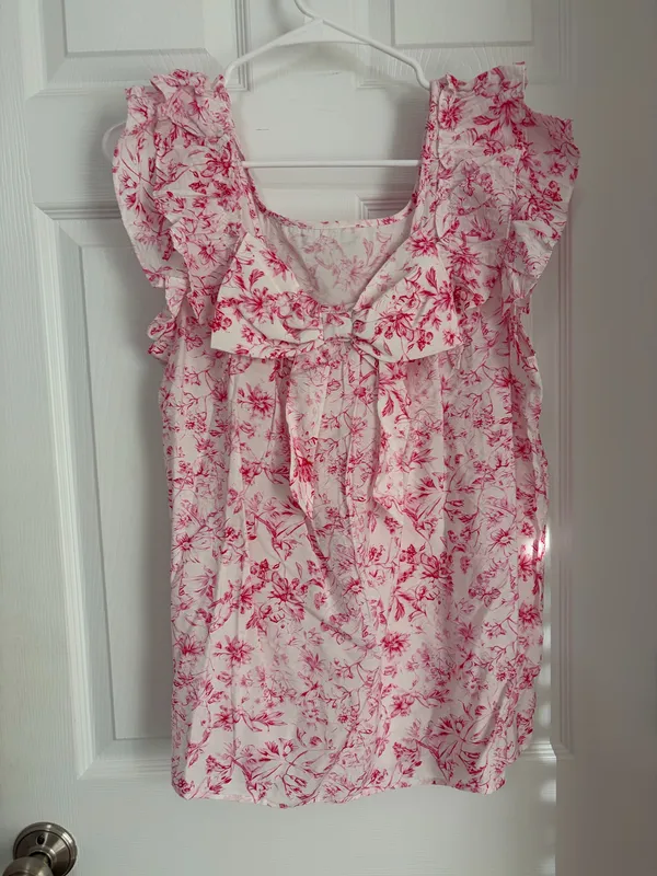 Boutique Top white and pink Size L - Image 2