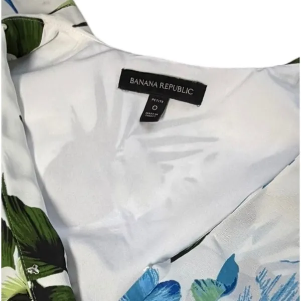 Banana Republic Floral Wrap Maxi Dress Size 0 Petite Coastal Coquette Ruffle - Image 3