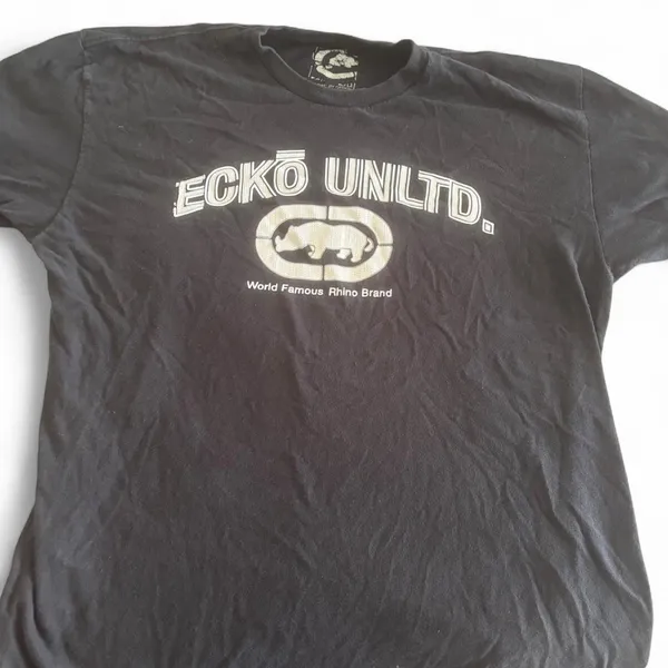 Ecko Unltd Rhino Logo Black Graphic T-Shirt Men's XL Y2K Streetwear - Image 2