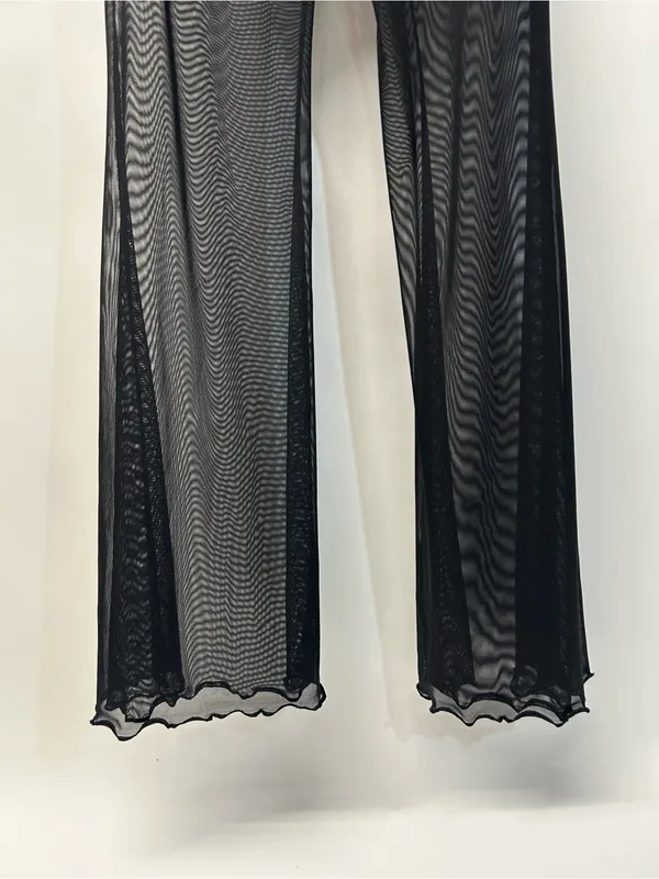 NWT wild fable Black Sheer Mesh Swim Coverup Pants Small - Image 5