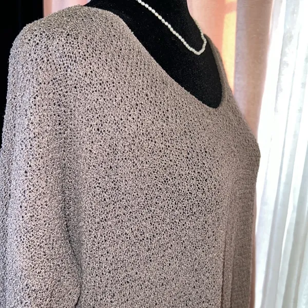 Listicle Size M Beige Loose Knit Oversized Sweater - Image 6