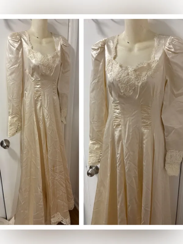 1940s ruched front wedding dress - Image 2