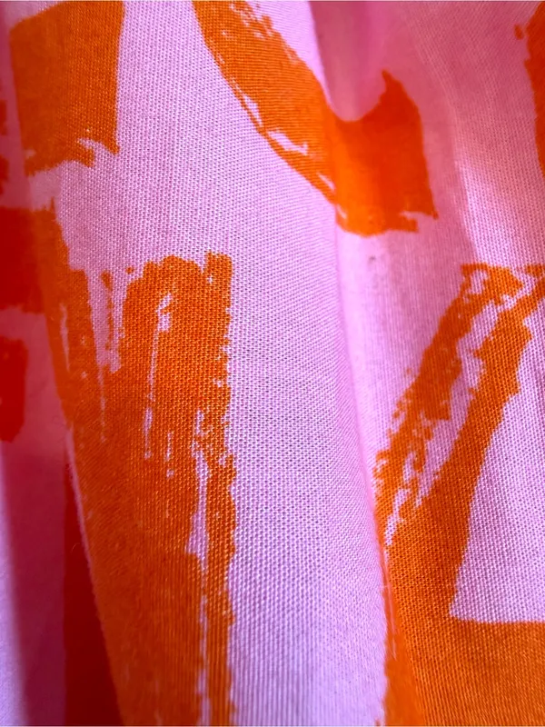 Anthropologie The Somerset French Writing Maxi Dress Pink Orange Size Medium - Image 6