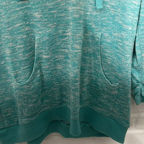 Wish & Whim Lightweight Knit Hoodie Pullover Teal XL Beach Cover Up - Image 3