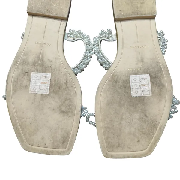 Dolce Vita Shoes‎ Womens Size 9 White Pearl Beaded Slide Sandals Flat Dressy - Image 12