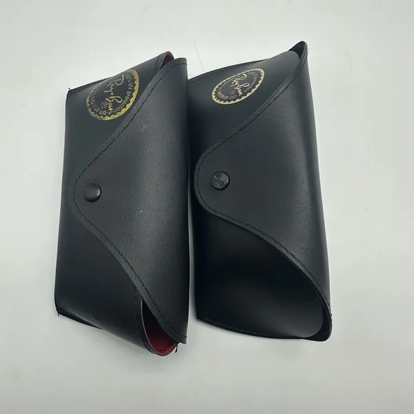 Genuine Ray Ban Sunglasses Case Only Empty Black Faux Leather Snap Replacement - Image 3