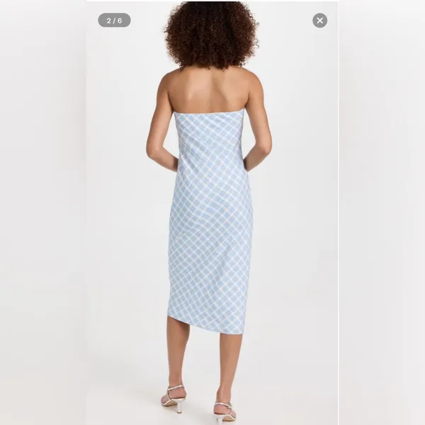 NWT Amanda Uprichard‎ Shiran Dress in Meadow Plaid Sz Medium $211 - Image 2