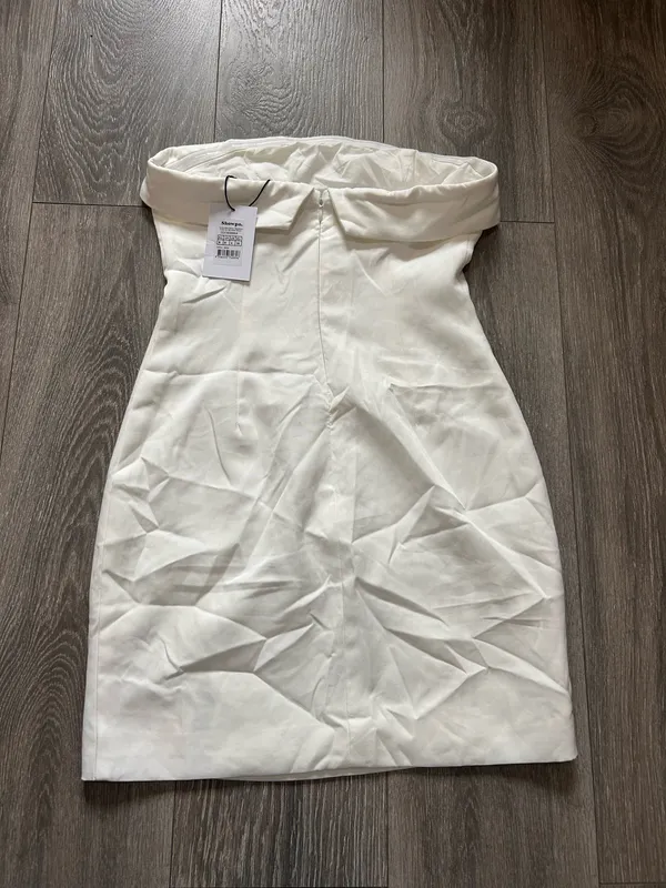 New Showpo Tricia Mini Dress Strapless Foldover Neckline Dress Size Small - Image 7