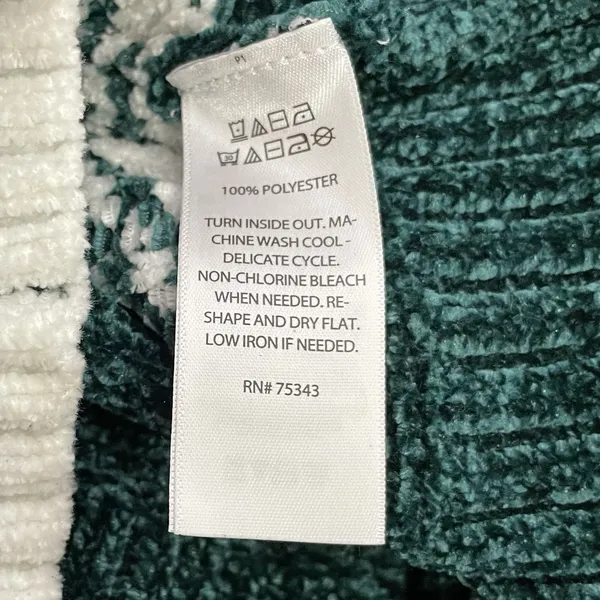 Christian Siriano Size Medium Dark Green Chenille Sweater Soft Cozy Holiday - Image 7