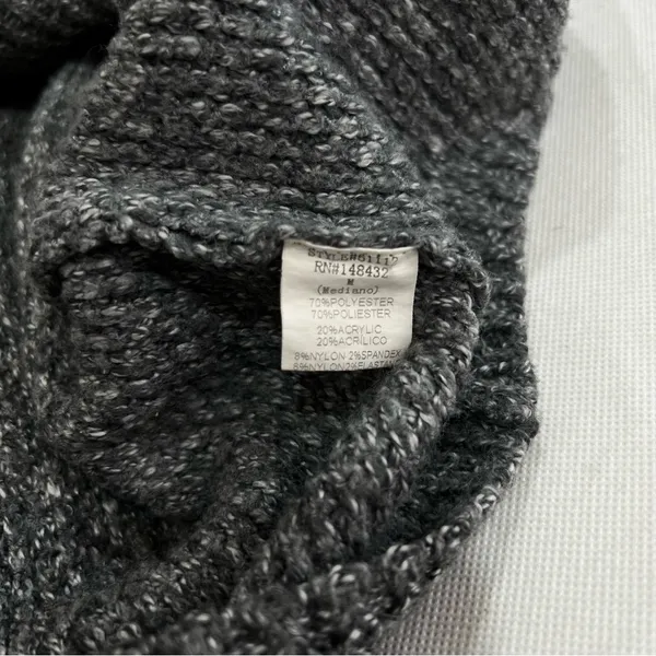BE COOL Cardigan Heathered Charcoal Gray Knit Size Medium Long Sleeve - Image 7