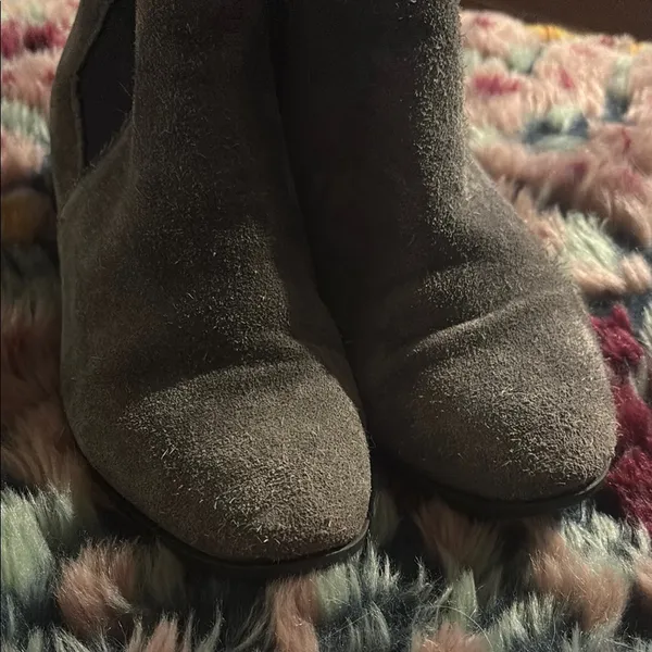 Gray Suede Chelsea Ankle Boots - Image 6