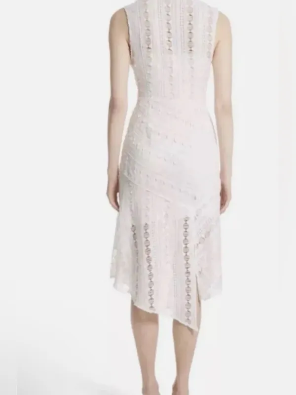 Anthropologie Tracy Reese Size 14 Mariposa White Lace Asymmetrical Midi Dress - Image 2