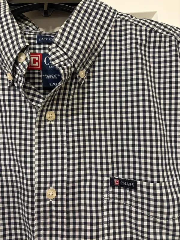 Chaps Easy Care Short Sleeve Button-Down Shirt – Size L/G - Image 6