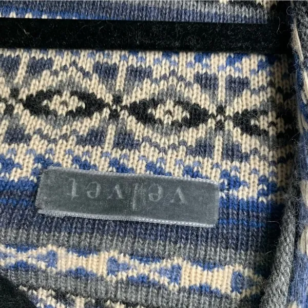 Velvet Graham‎ Spencer wool aztec southwestern fringe sweater cardigan western M - Image 4