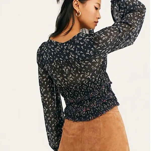 FREE PEOPLE Printed Lolita Top In Black Combo - Image 2