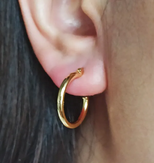 Set Of 2 Pair Sterling Silver Huggies In Gold Plating - Image 3