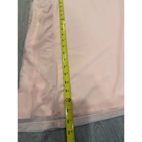 Glamorous Pink Ruffle Maxi Dress Sheer Layer Romantic Cottagecore Boho - Image 5