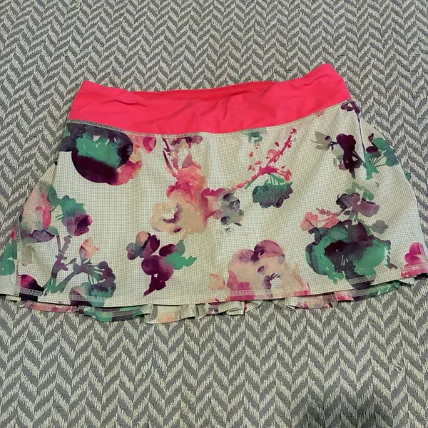 Lululemon Run: PACE SETTER SKIRT Lined Tennis Golf Shorts Blurred Blossom 6 - Image 2