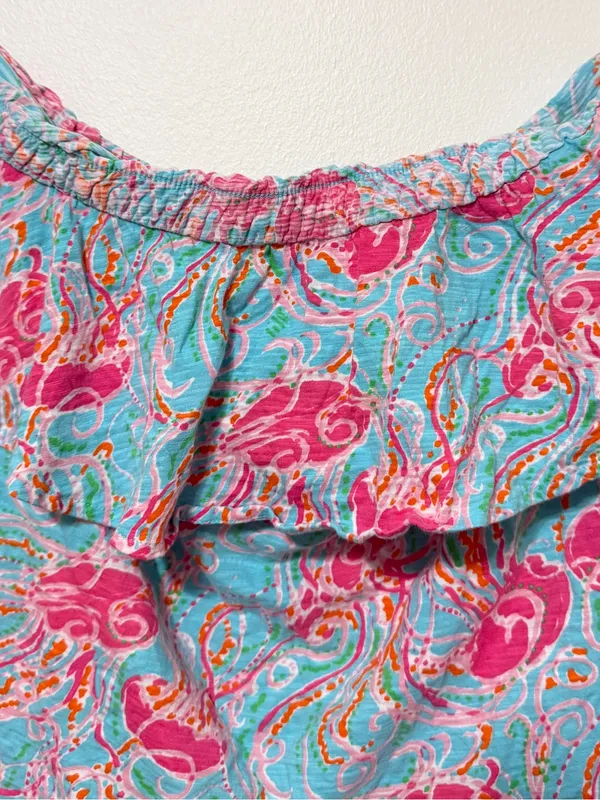Lilly Pulitzer Tropical Jellyfish Strapless Top Size XL Vacation beach - Image 5
