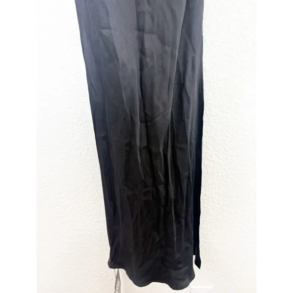 NWT ASTR The Label Black Deep V Satin Midi Dress Size Small Cocktail Wedding - Image 11