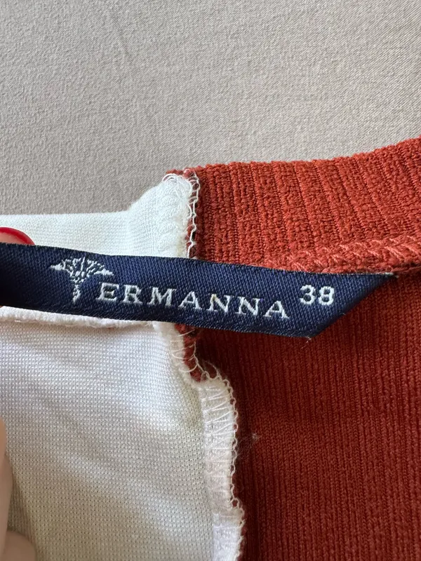 Ermanna Mixed Media Colorblock Ribbed Button Up Midi Dress - Image 5