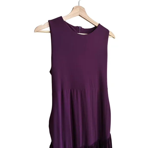 Club L London Sleeveless Tiered Maxi Dress 6 Purple Womens Stretch Jersey - Image 2