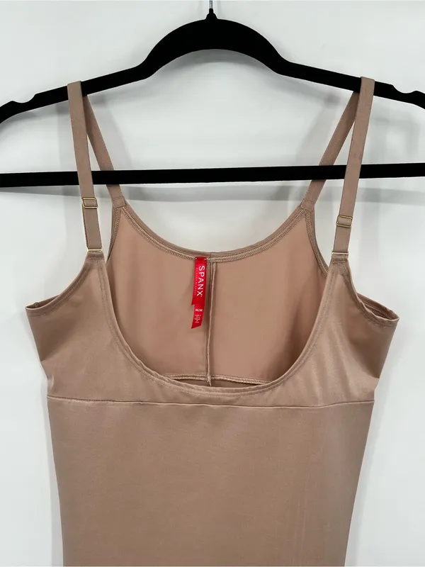 SPANX Open Bust Full Slip Dress Shapewear Adjustable Straps Stretch Nude Medium - Image 10