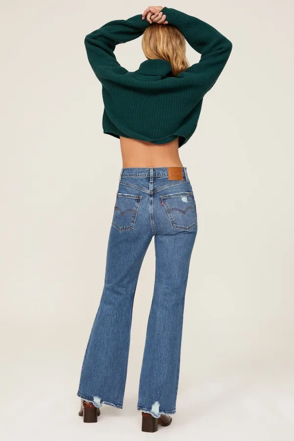 Levi’s Dark Wash 70s Flare Jeans High-Rise 29 - Image 2