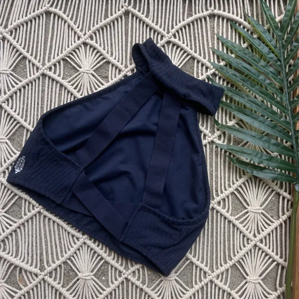 Free People Movement Ribbed Navy Crop Top Size Small - Image 7