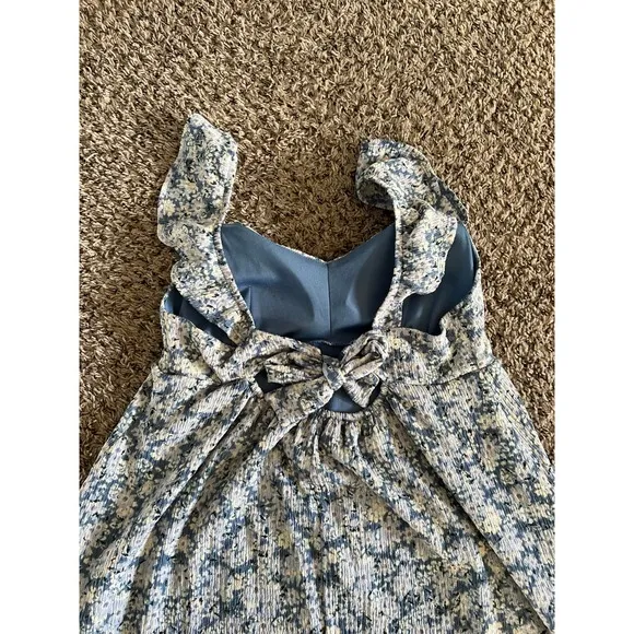 Eyeshadow juniors blue floral tie back babydoll‎ dress size large - Image 5