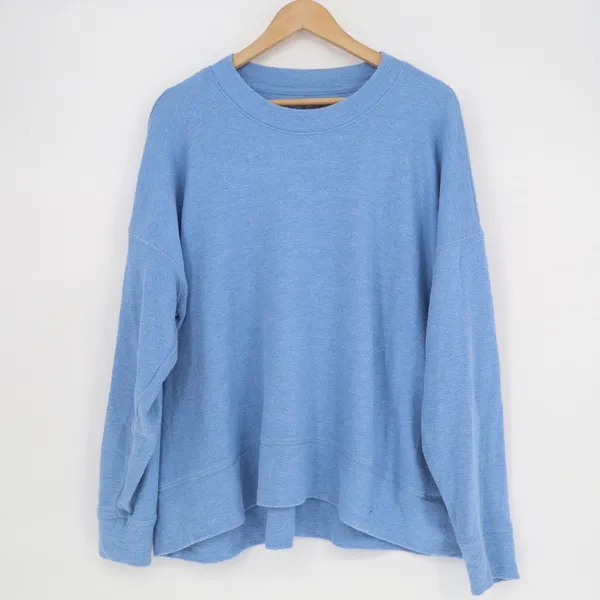 Aerie Sweatshirt Womens Large Blue Beach Fleece Long Sleeve Crew Neck Pullover - Image 2