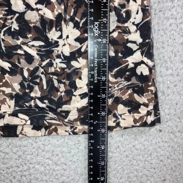 St. John's Bay Floral Cottagecore Top Small Brown‎ Scoop Neck Cotton Earthy Neutral Classic L/S - Image 7
