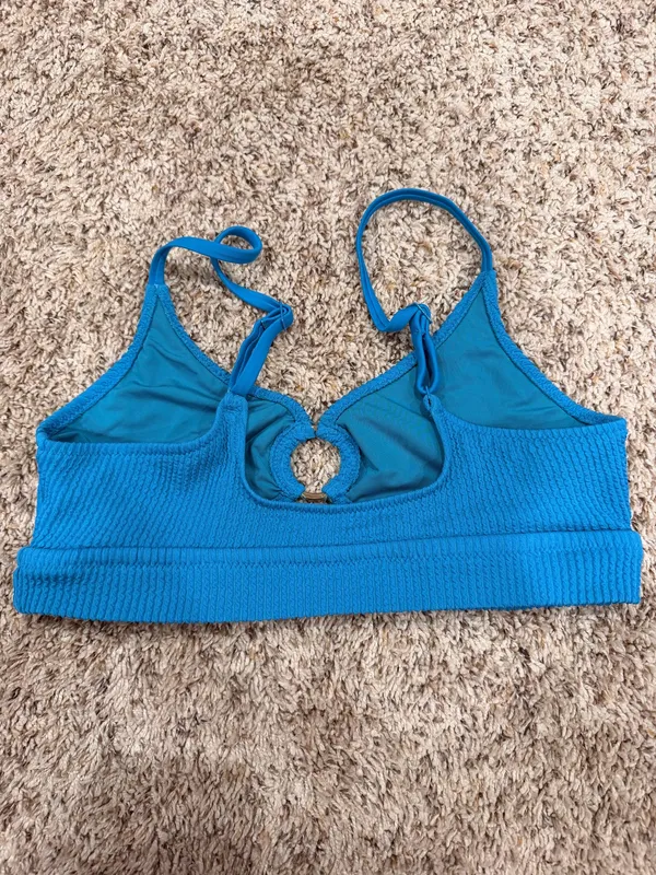 Aerie Bikini Top Scoop Blue Ribbed - Image 2