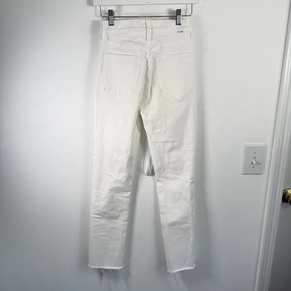 Mother Denim‎ The Tripper Ankle Fray Unfairest of Them All White Jeans Womens 24 - Image 6
