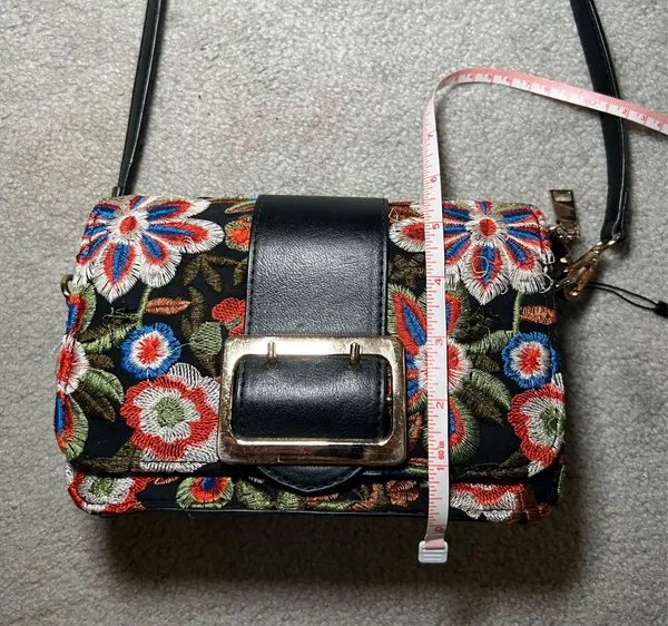Lulus Petal Lined Path Black Embroidered Purse - Image 11