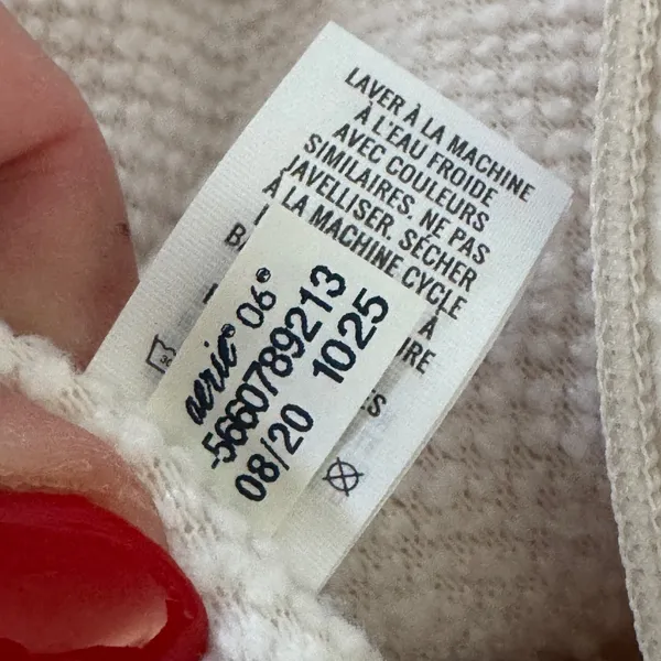 Aerie‎ Sherpa One Piece Pajamas Snow Way Fleece Hooded Onesie Cream White M NWT - Image 6