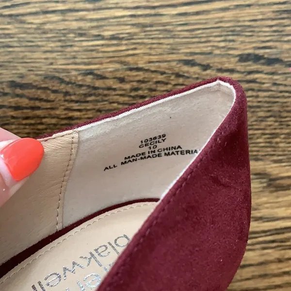 Lauren Blackwell Cecily Suede Burgundy High Heel Pumps Sz 10 - Image 5