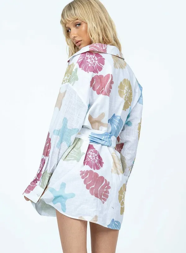 Princess Polly Sea Life Shirt Dress Multi - Image 3