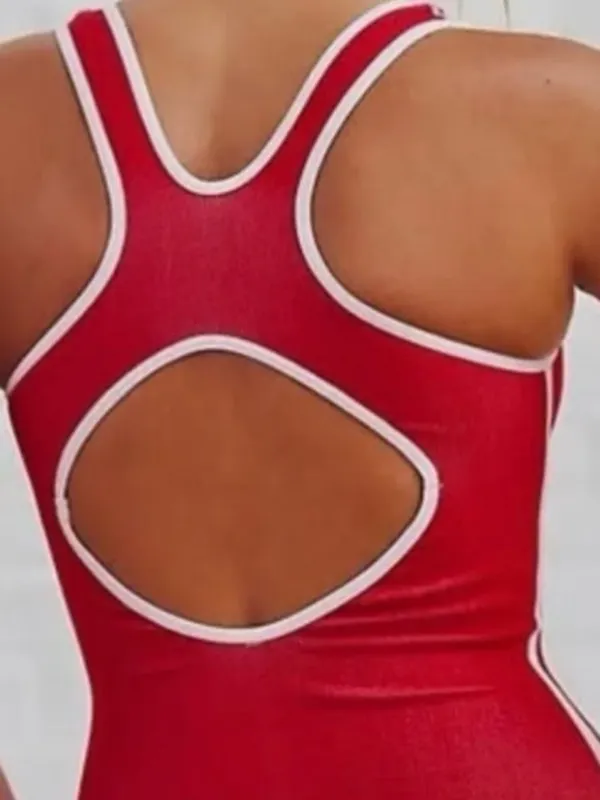 Free People Movement Powerplay Bodysuit in Victory Red. Size XS/S - Image 3