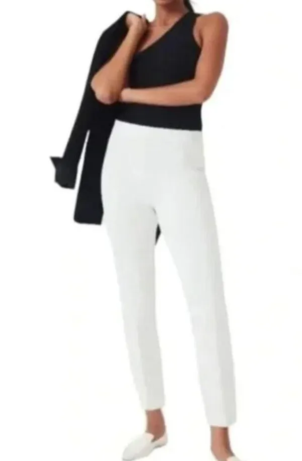 NWT SPANX On-the-Go Ankle Slim Straight Pants Classic White - Image 2