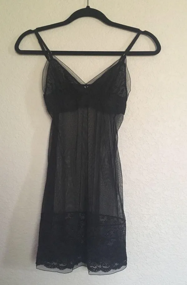 Victoria's Secret Black Lace Mesh Lingerie S - Image 2