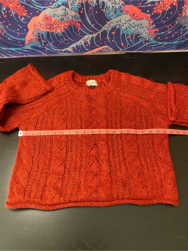 Universal Threads Chunky Cable Crewneck Sweater - Red - Image 3