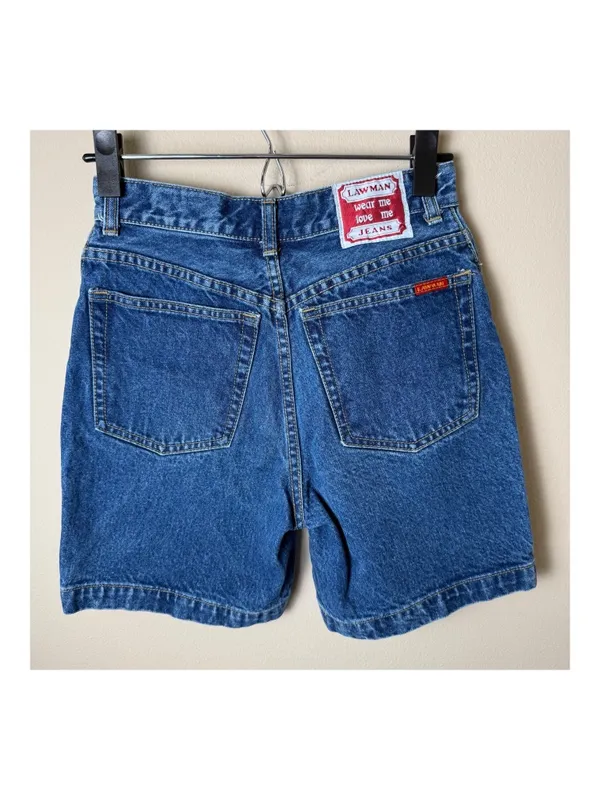 Vintage Lawman Jeans Denim Mom Shorts Womens Juniors 5 90s Western Cowgirl Jorts - Image 2
