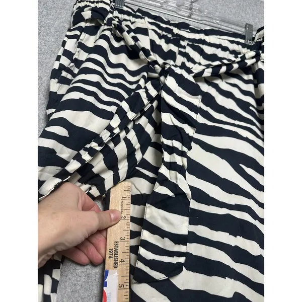 K. Jordan Large‎ Womens Pants Wide Leg Zebra Print Black White Loose Flowy - Image 4