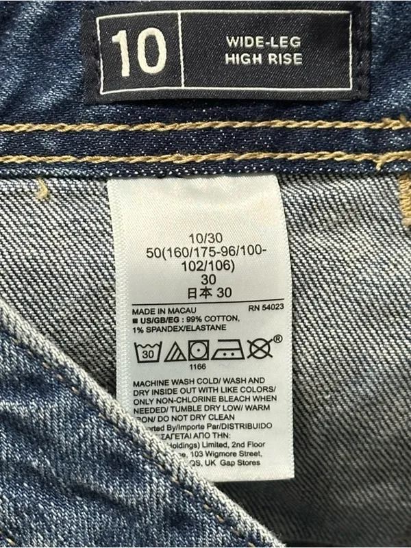 Gap NWT Women’s Size 30 10 Medium Indigo Blue High Rise Wide Leg Cropped Jeans - Image 6