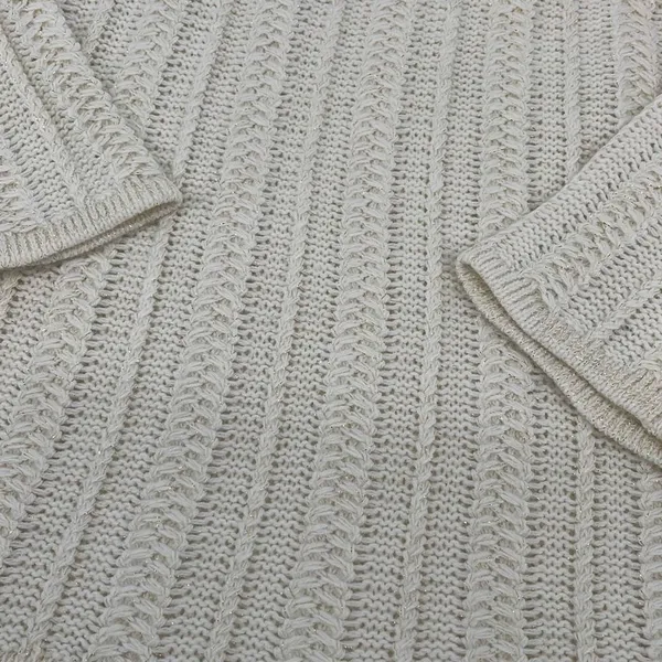Croft &‎ Barrow Womens Pullover Sweater Long Sleeve Knit Acrylic Cream Medium - Image 2