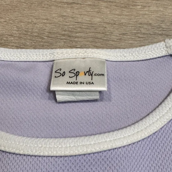 So Sporty Lavender Pullover‎ Long Sleeve Top Women Medium M Made in USA - Image 4
