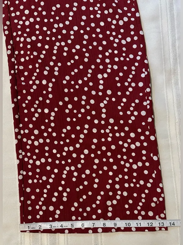 Hayden Los Angeles V-Neck Burgundy Polka Dot Button-Front Jumpsuit - Image 11